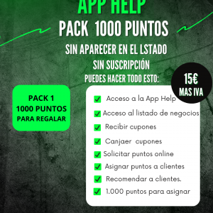 Paquete de 1000 puntos 15€ mas IVA