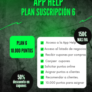 PLAN Nº6 de 10.000 puntos  150€ mas IVA