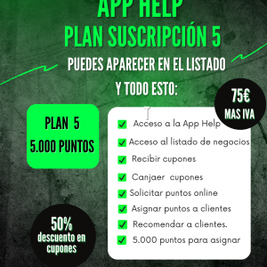 PLAN Nº5 de 5.000 puntos 75€ mas IVA